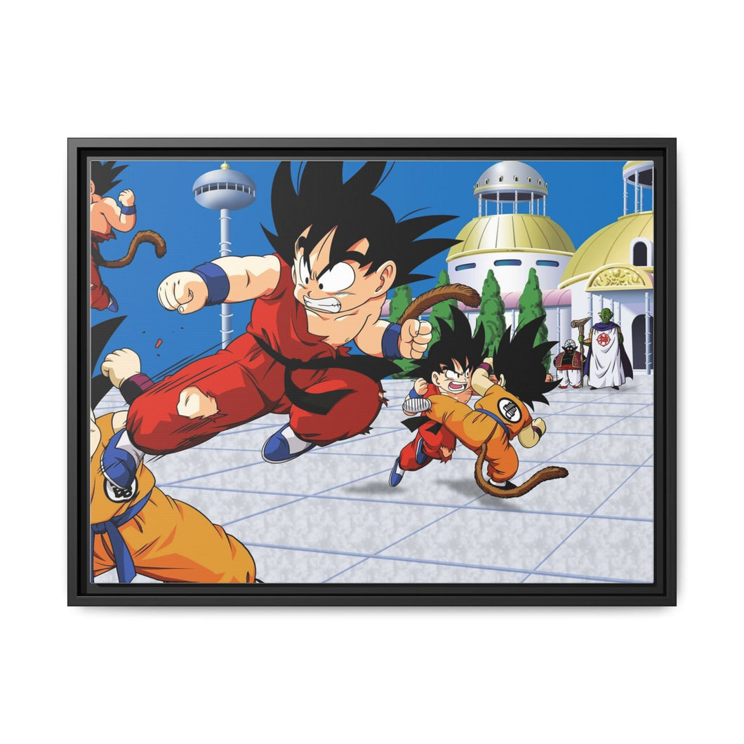 Goku Training on Kami Temple Canvas Framed Art Print