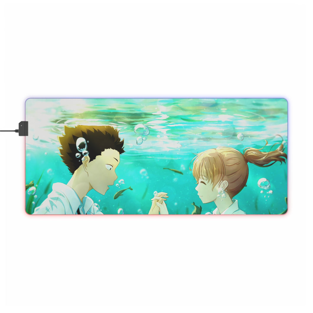 Koe No Katachi Shouko Nishimiya, Shouya Ishida RGB LED Mouse Pad (Desk Mat)