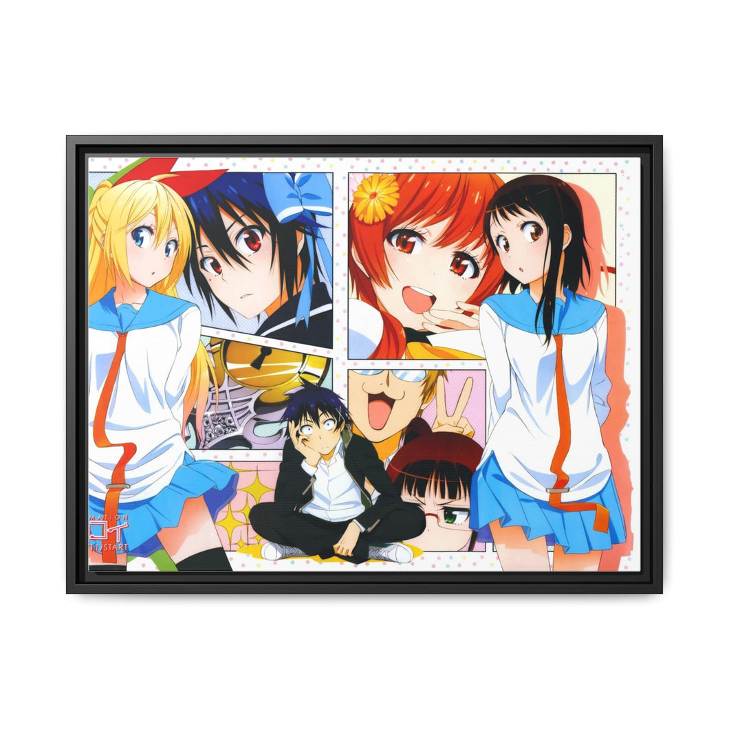 Nisekoi Chitoge Kirisaki, Kosaki Onodera, Seishirou Tsugumi, Marika Tachibana, Shuu Maiko Canvas Framed Art Print