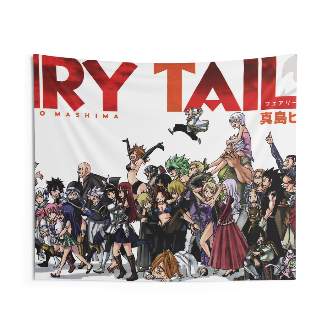 Fairy Tail Natsu Dragneel, Erza Scarlet, Gray Fullbuster, Lucy Heartfilia, Happy Indoor Wall Tapestry