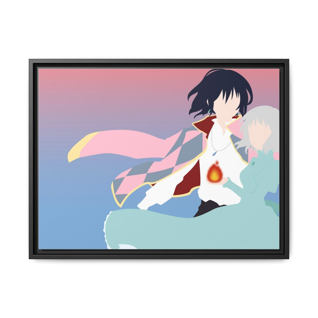 Anime Howl's Moving Castle Canvas Framed Art Print