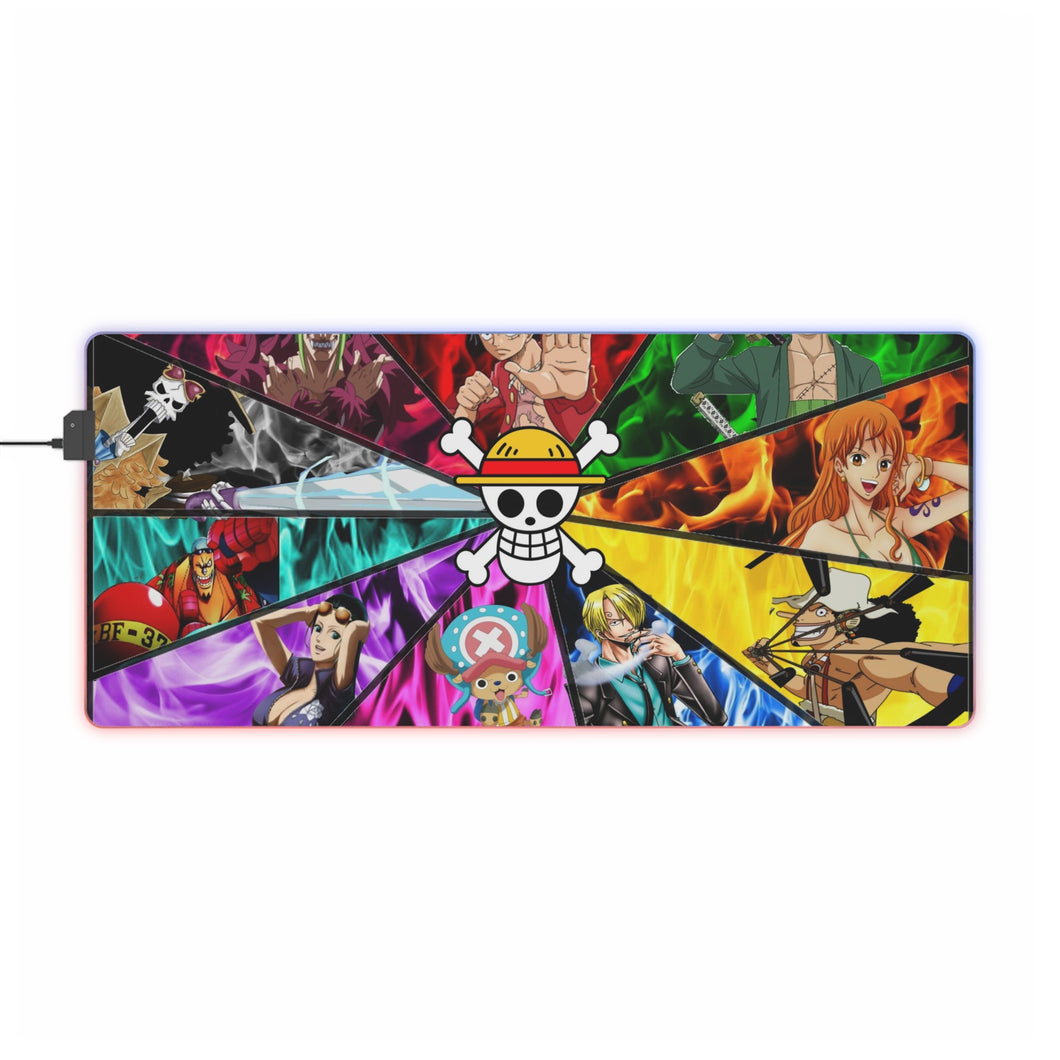 One Piece Monkey D. Luffy, Roronoa Zoro, Sanji, Nico Robin, Tony Tony Chopper RGB LED Mouse Pad (Desk Mat)