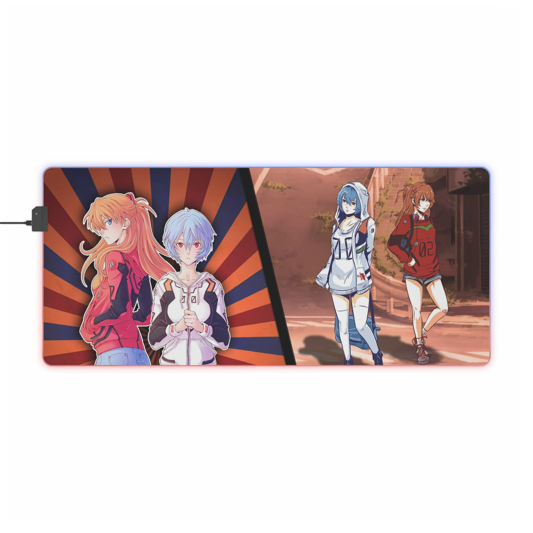 Casual Rei and Asuka v2 RGB LED Mouse Pad (Desk Mat)