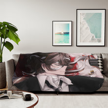 Load image into Gallery viewer, Osamu Dazai Sherpa Blanket
