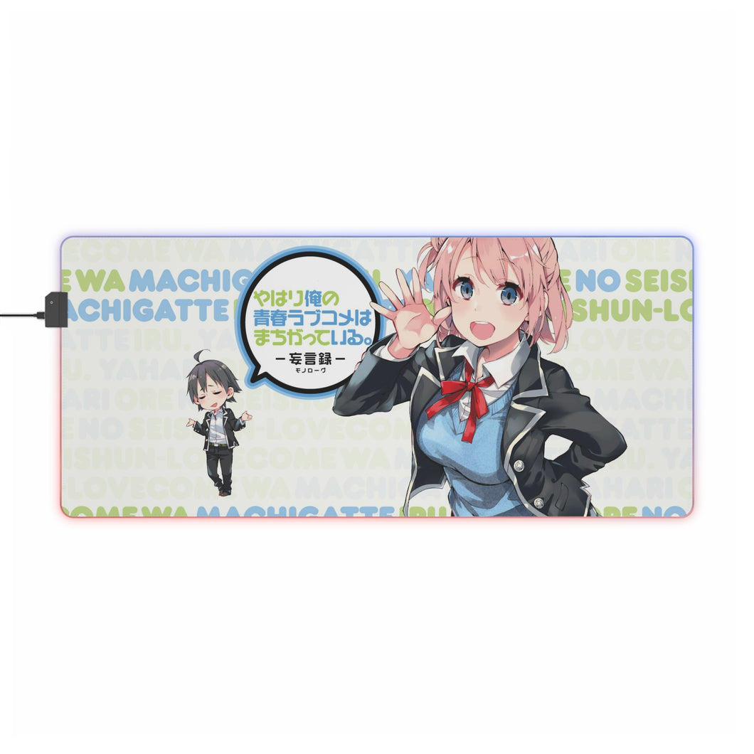 My Teen Romantic Comedy SNAFU Hachiman Hikigaya, Yui Yuigahama RGB LED Mouse Pad (Desk Mat)