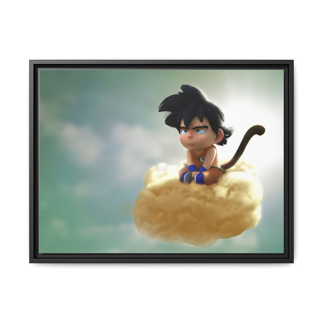 Sad Goku Canvas Framed Art Print