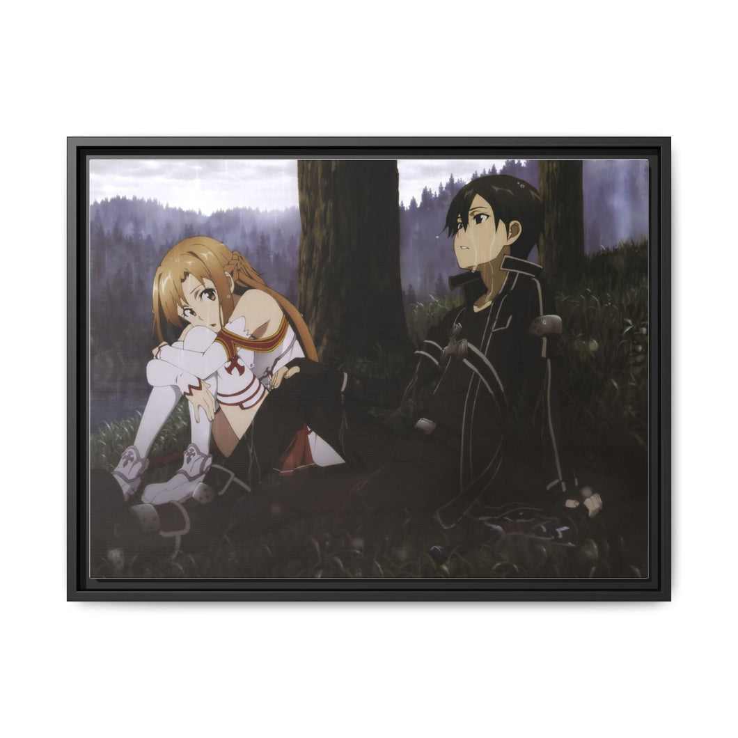 Asuna and Kirito Canvas Framed Art Print