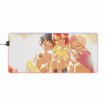 Load image into Gallery viewer, Fairy Tail Natsu Dragneel, Erza Scarlet, Gray Fullbuster RGB LED Mouse Pad (Desk Mat)
