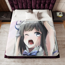 Load image into Gallery viewer, Is It Wrong To Try To Pick Up Girls In A Dungeon? Sherpa Blanket
