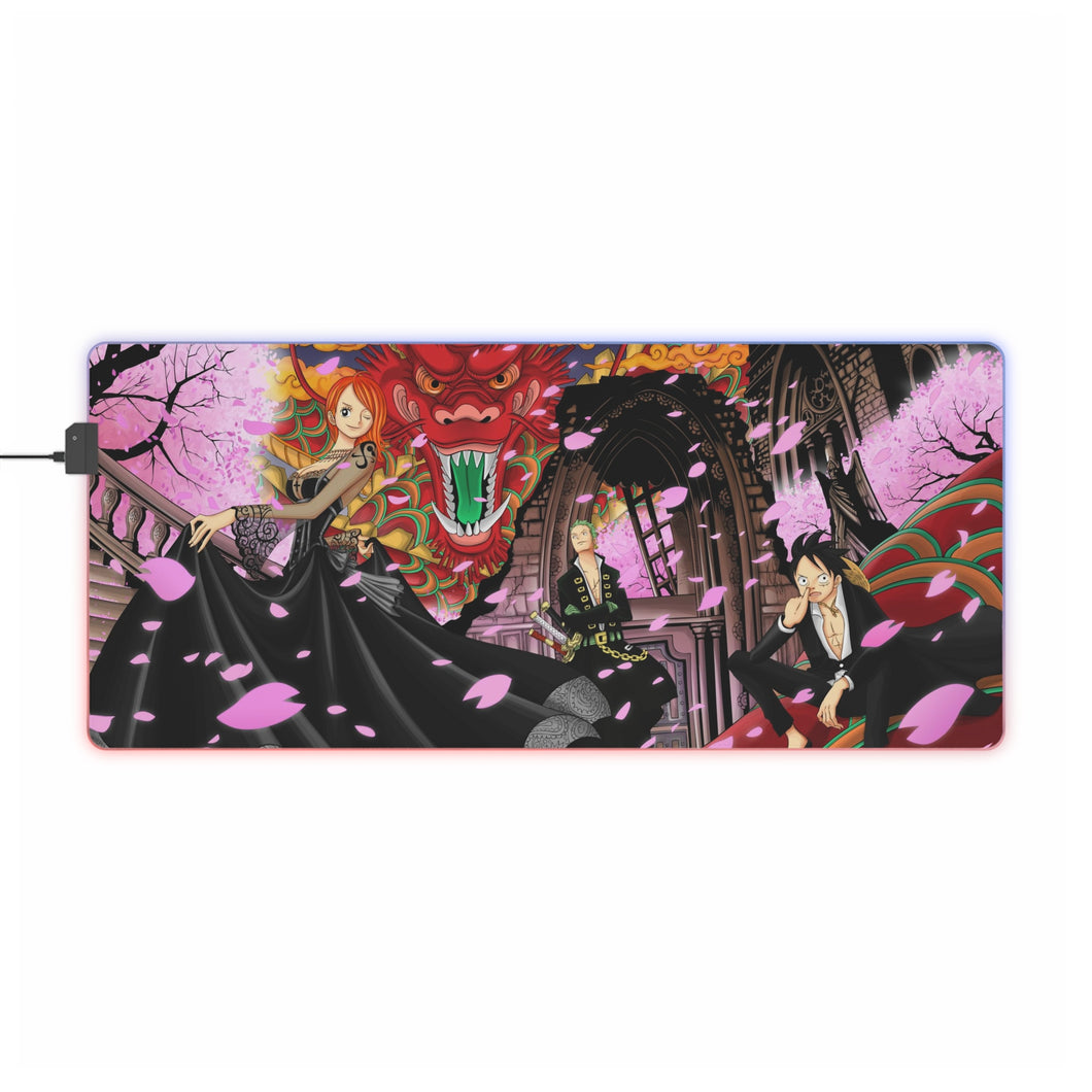 One Piece Monkey D. Luffy, Roronoa Zoro, Nami RGB LED Mouse Pad (Desk Mat)