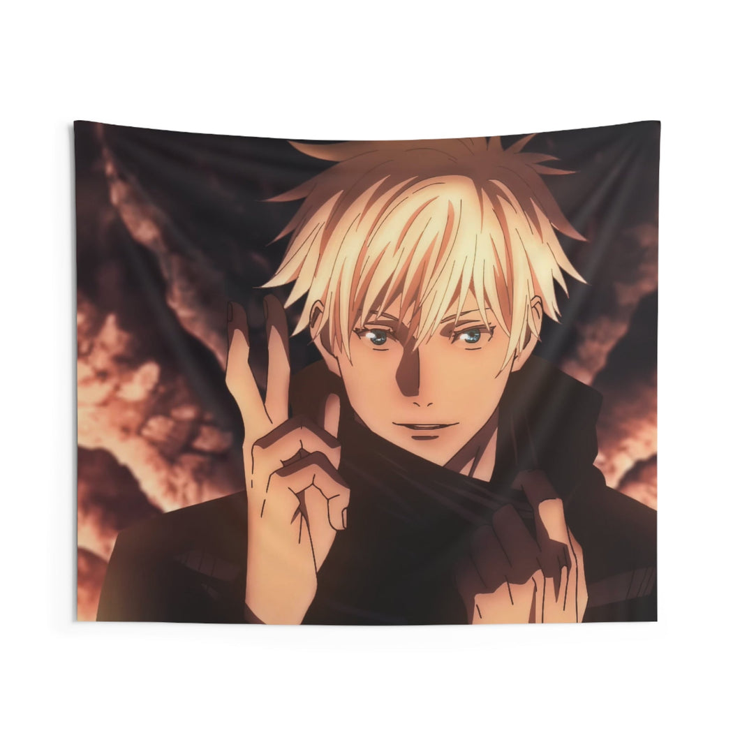 Gojo finger cross Indoor Wall Tapestry