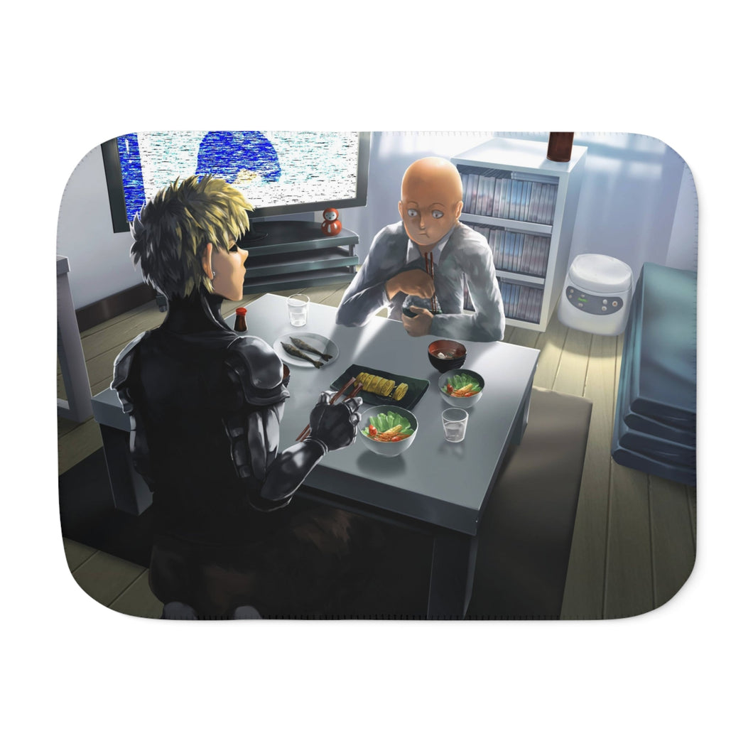Saitama and Genos Sherpa Blanket