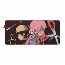 Load image into Gallery viewer, Mirai Nikki Yuno Gasai, Yukiteru Amano RGB LED Mouse Pad (Desk Mat)
