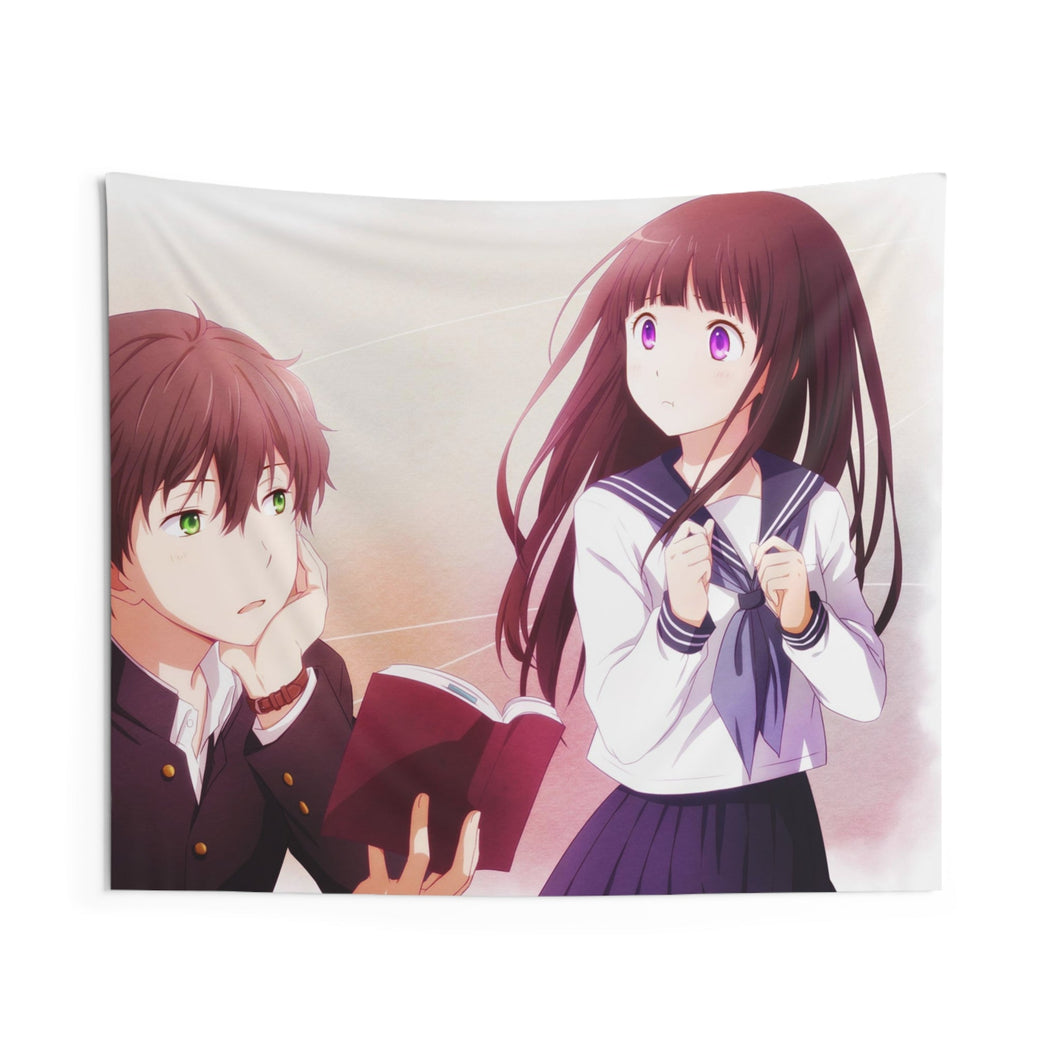 Eru Chitanda  And  Hōtarō Oreki Looking each other Indoor Wall Tapestry