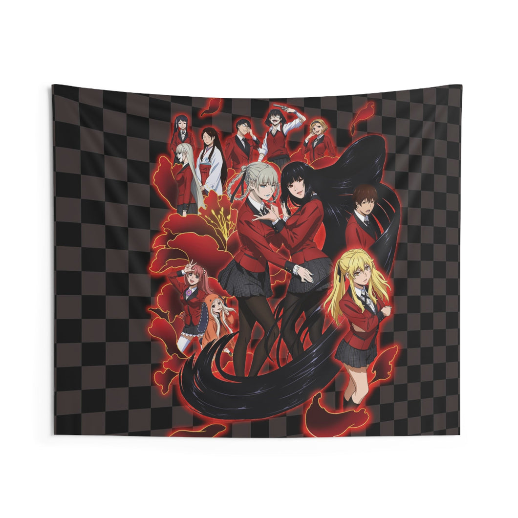 Kakegurui Yumeko Jabami, Mary Saotome, Midari Ikishima, Kirari Momobami, Yumemi Yumemite Indoor Wall Tapestry