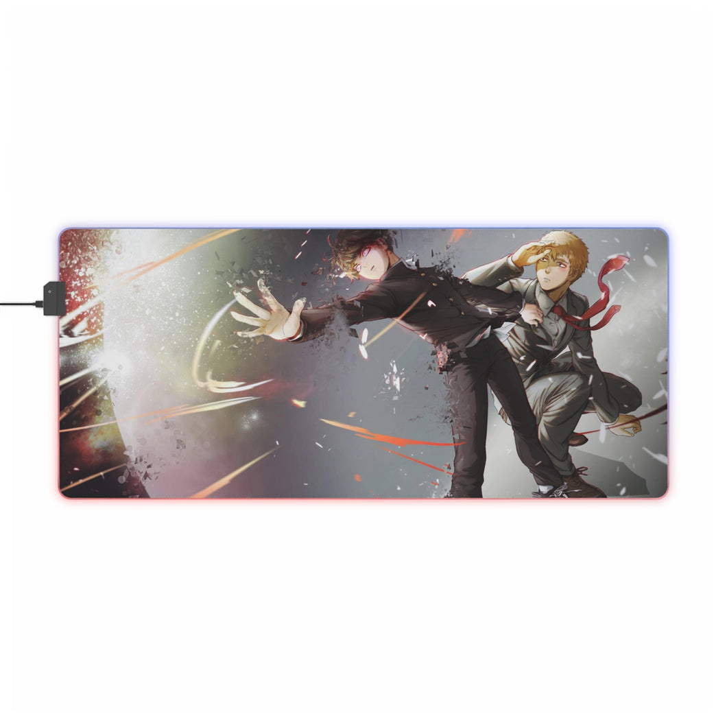Mob Psycho 100 Arataka Reigen, Shigeo Kageyama RGB LED Mouse Pad (Desk Mat)