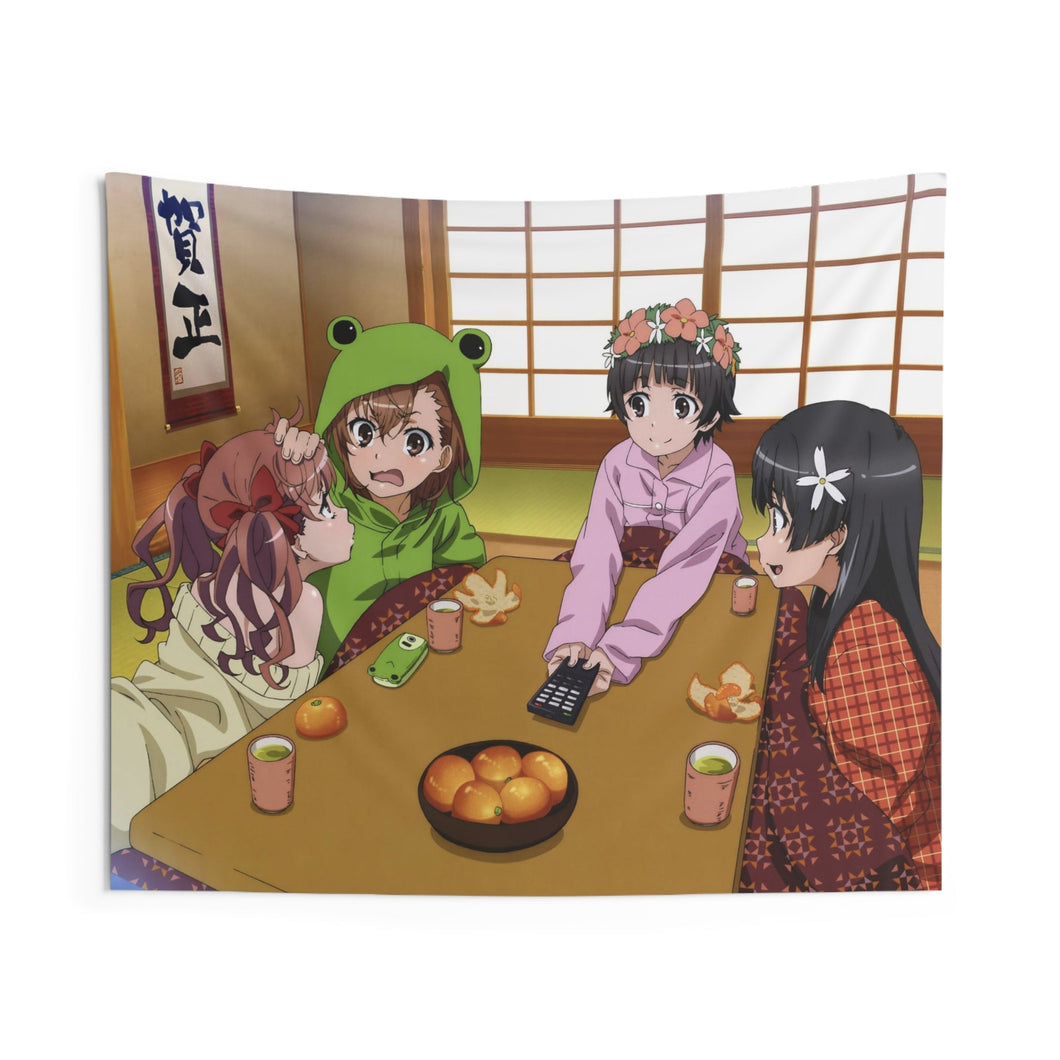A Certain Scientific Railgun Mikoto Misaka, Kuroko Shirai, Ruiko Saten Indoor Wall Tapestry