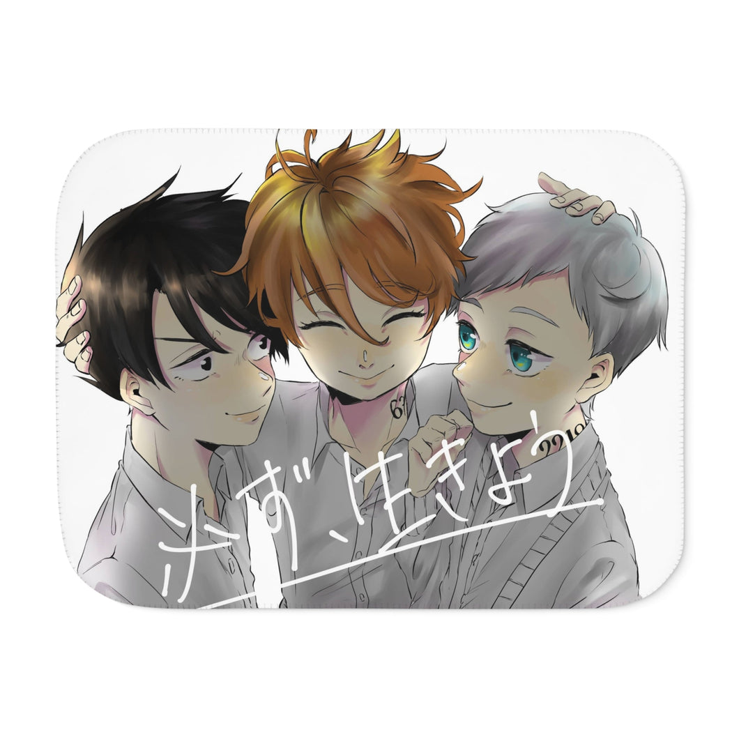 The Promised Neverland Ray, Norman, Emma Sherpa Blanket