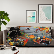 Load image into Gallery viewer, Anime Samurai Champloor Sherpa Blanket
