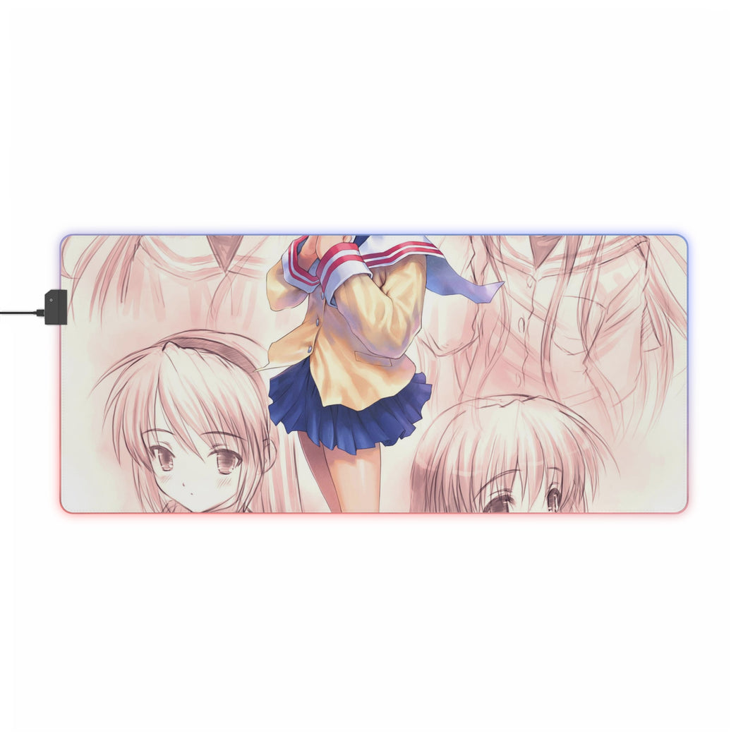 Clannad Nagisa Furukawa, Tomoyo Sakagami, Kyou Fujibayashi, Fuuko Ibuki, Kotomi Ichinose RGB LED Mouse Pad (Desk Mat)