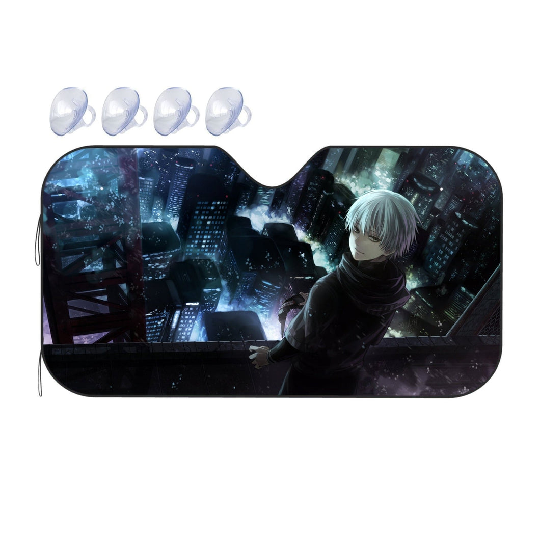 A ghoul in the top of building  Car Sunshade