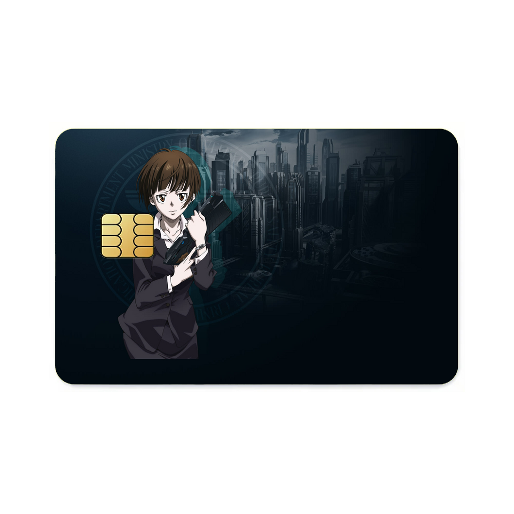 Akane Tsunemori with a dominator Credit Card Skins (4-in-1 Pack)