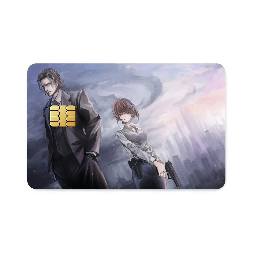 Akane Tsunemori with the the villain  Credit Card Skins (4-in-1 Pack)