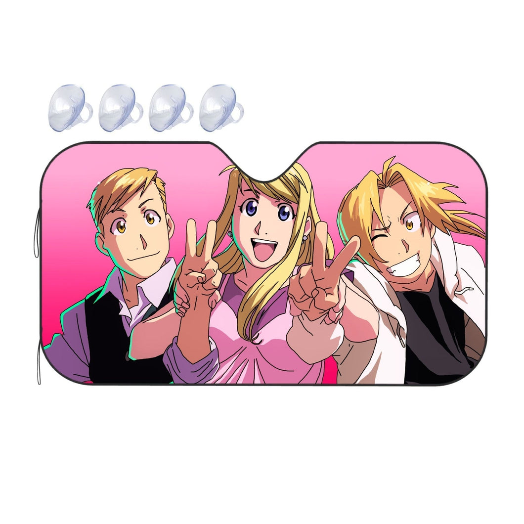 Alphonse, Winry and Edward  Car Sunshade