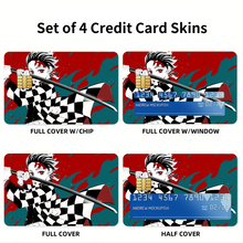 Load image into Gallery viewer, Anime Demon Slayer: Kimetsu no Yaiba  Credit Card Skins (4-in-1 Pack)
