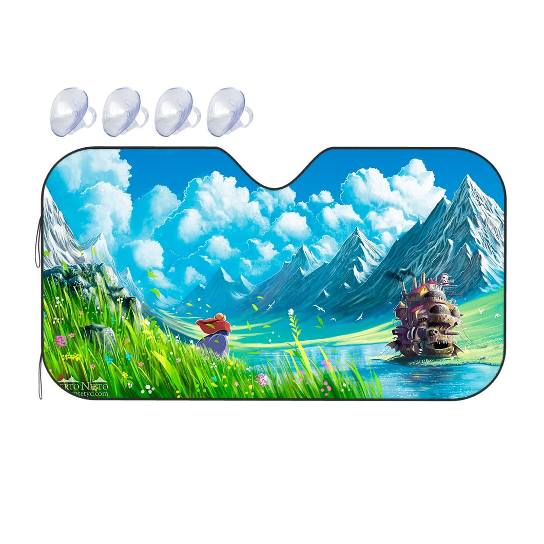 Anime Howl's Moving Castler Car Sunshade