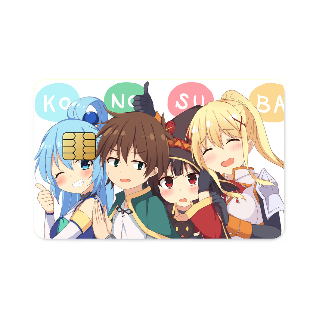Anime KonoSuba - God’s blessing on this wonderful world!!  Credit Card Skins (4-in-1 Pack)