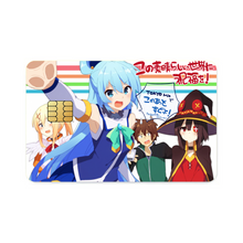 Load image into Gallery viewer, Anime KonoSuba - God’s blessing on this wonderful world!!r Credit Card Skins (4-in-1 Pack)
