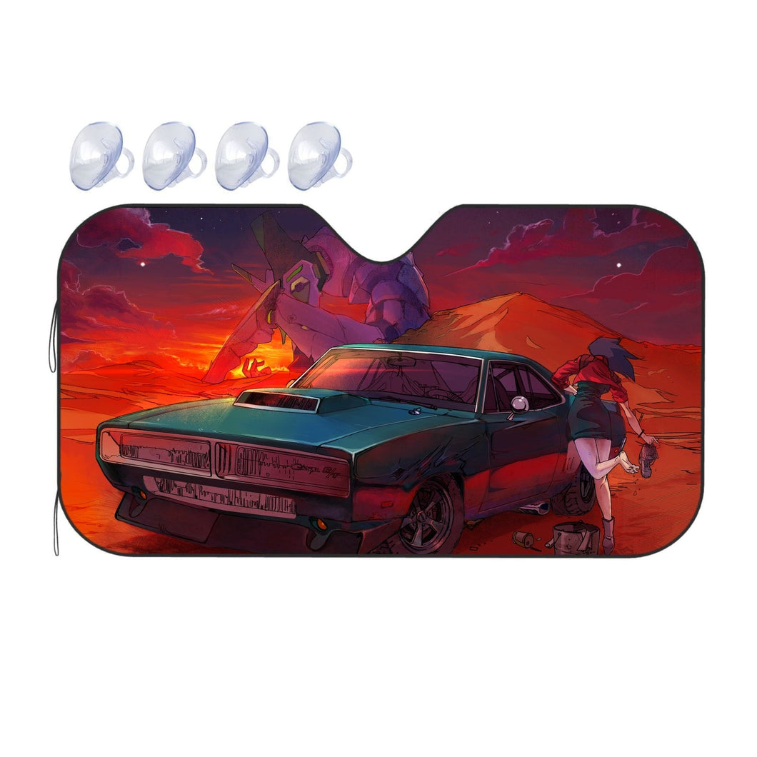 Anime Neon Genesis Evangelion  Car Sunshade