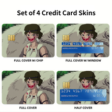 Load image into Gallery viewer, Anime Princess Mononoker Credit Card Skins (4-in-1 Pack)
