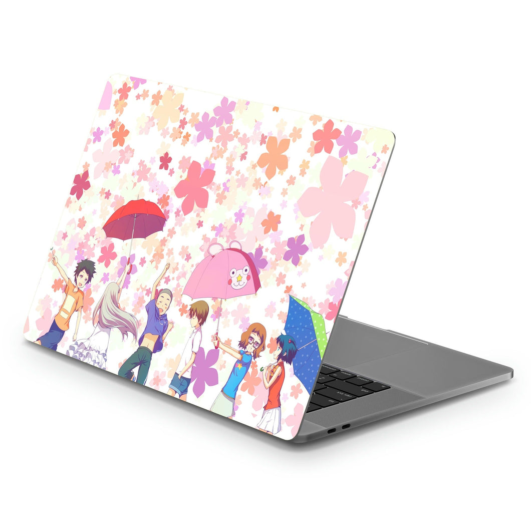 Anohana Meiko Honma, Jinta Yadomi, Naruko Anjou, Tetsudou Hisakawa, Chiriko Tsurumi  Macbook Skin