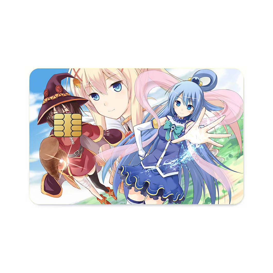 Aqua, Megumin and Darkness  Credit Card Skins (4-in-1 Pack)