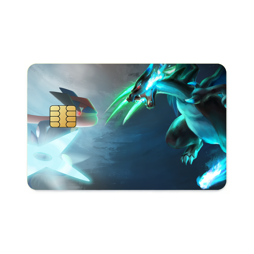 Ash-Greninja VS Mega Charizard X  Credit Card Skins (4-in-1 Pack)
