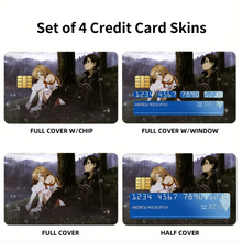 Load image into Gallery viewer, Asuna and Kirito Credit Card Skins (4-in-1 Pack)
