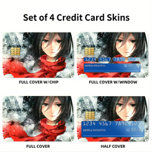 Load image into Gallery viewer, Attack of titan - Mikasa Credit Card Skins (4-in-1 Pack)
