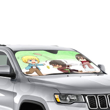 Load image into Gallery viewer, Attack on Titan - Armin Arlert, Eren Yaeger and Mikasa Ackerman Car Sunshade
