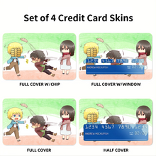Load image into Gallery viewer, Attack on Titan - Armin Arlert, Eren Yaeger and Mikasa Ackerman Credit Card Skins (4-in-1 Pack)
