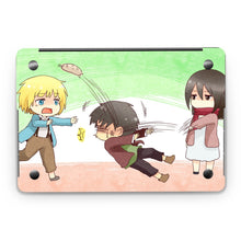 Load image into Gallery viewer, Attack on Titan - Armin Arlert, Eren Yaeger and Mikasa Ackerman Macbook Skin
