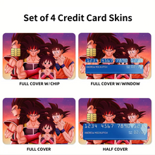 Load image into Gallery viewer, Bardock, Gine, Goku and Raditz  Credit Card Skins (4-in-1 Pack)
