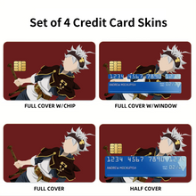 Load image into Gallery viewer, Black Clover Asta  Credit Card Skins (4-in-1 Pack)
