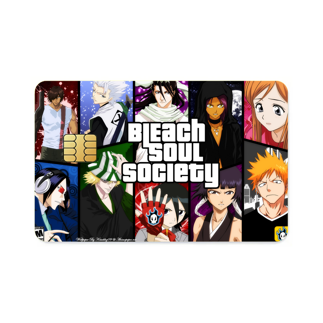 Bleach Ichigo Kurosaki, Rukia Kuchiki, Orihime Inoue, Yasutora Sado, Kisuke Urahara  Credit Card Skins (4-in-1 Pack)