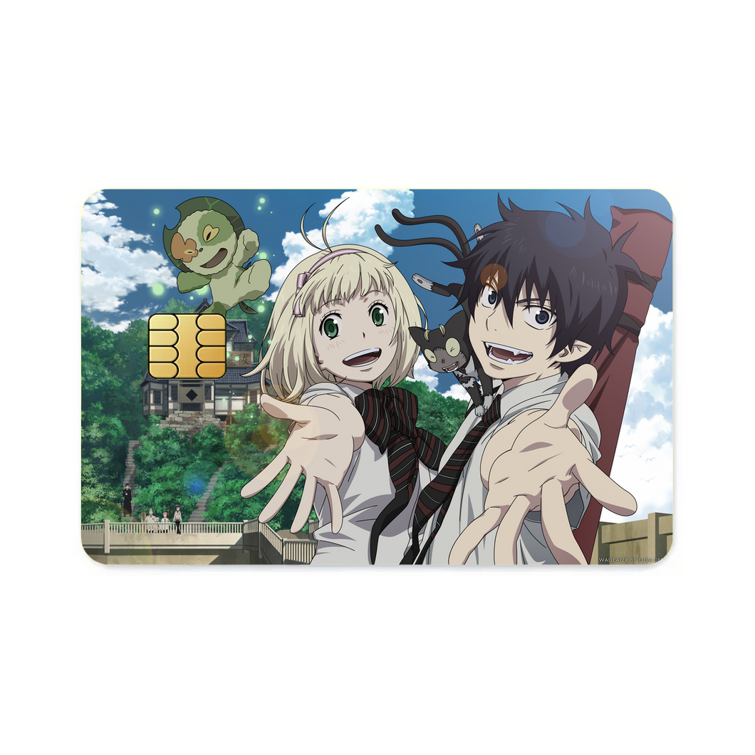 Blue Exorcist Rin Okumura, Kuro, Shiemi Moriyama  Credit Card Skins (4-in-1 Pack)