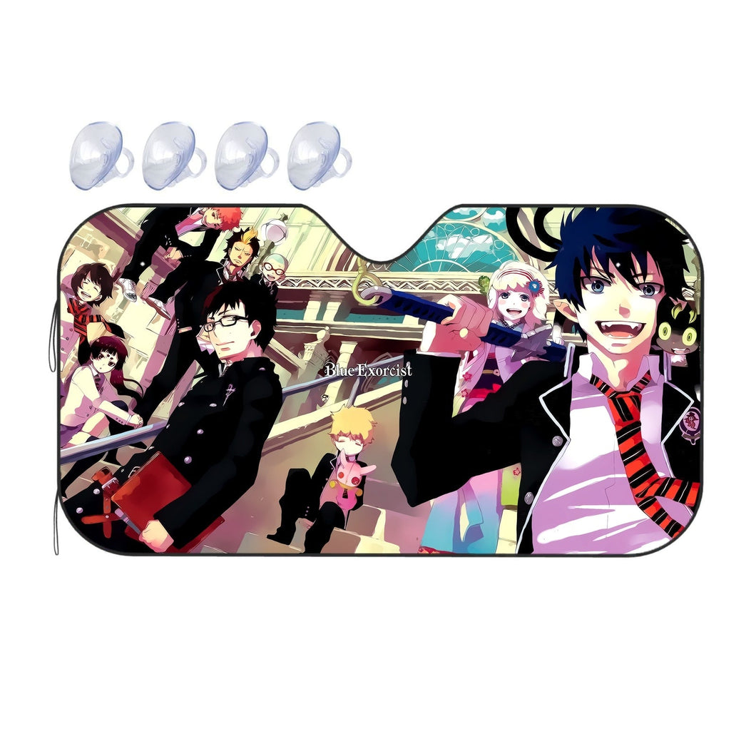 Blue Exorcist Rin Okumura, Yukio Okumura, Kuro, Shiemi Moriyama  Car Sunshade
