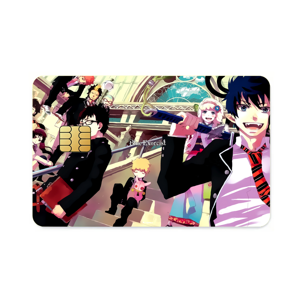 Blue Exorcist Rin Okumura, Yukio Okumura, Kuro, Shiemi Moriyama  Credit Card Skins (4-in-1 Pack)