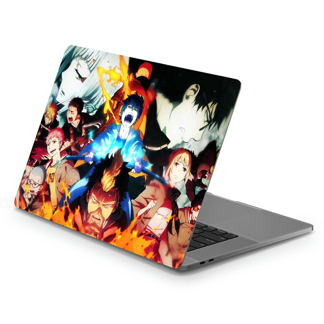 Blue Exorcist Rin Okumura, Yukio Okumura, Kuro, Shura Kirigakure, Shiemi Moriyama  Macbook Skin