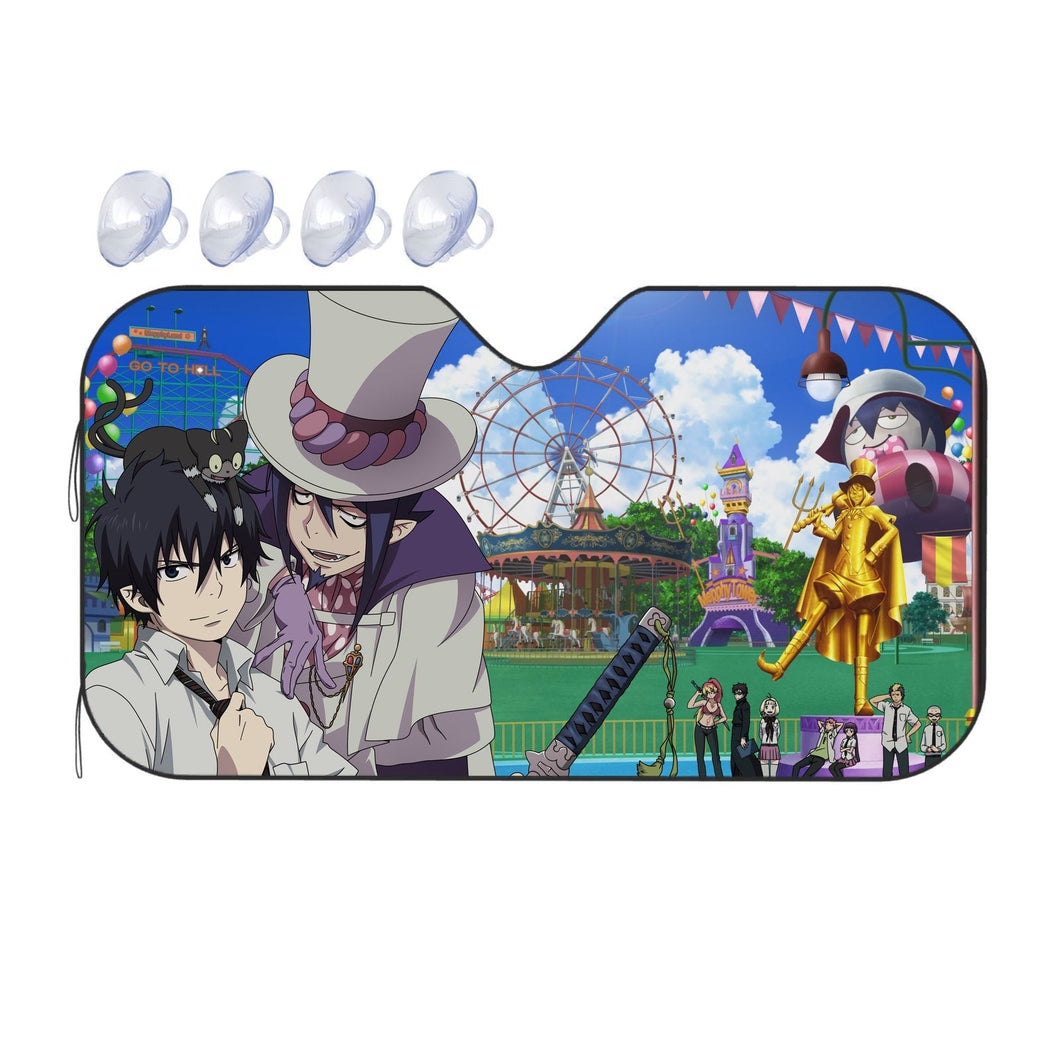 Blue Exorcist Rin Okumura, Yukio Okumura, Mephisto Pheles, Kuro, Shura Kirigakure  Car Sunshade
